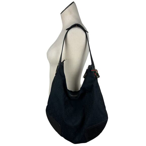 Gucci Black GG Monogram Princy Top Handle Shoulder Hobo Bag - Picture 9 of 9